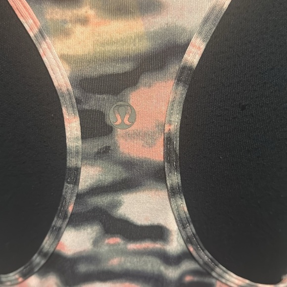 Lululemon color wash pink/black/white stretch jersey long racerback tank. - Picture 4 of 5